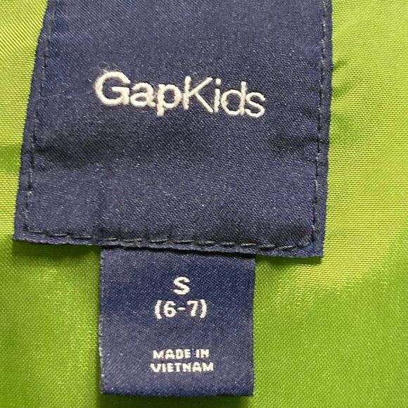 GAP Kids Bright Neon Green Zippered Puffer Jacket Vest Unisex Small - Picture 3 of 14
